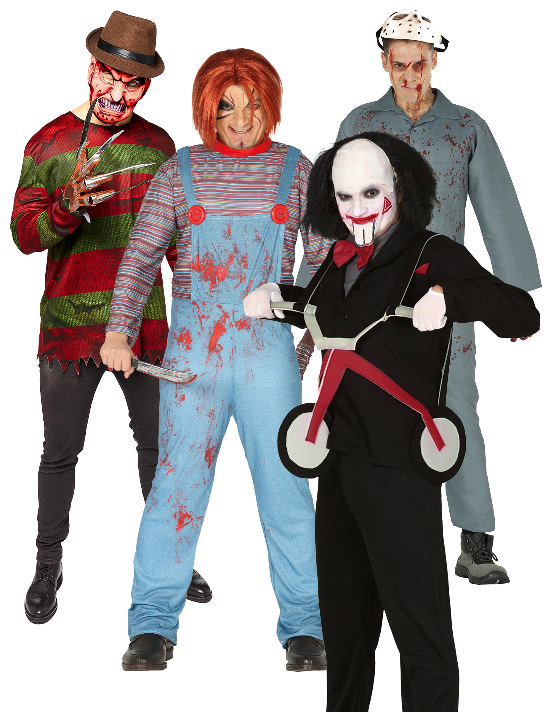 Erwachsenen Gruppenkostüm im Serienmörder Look