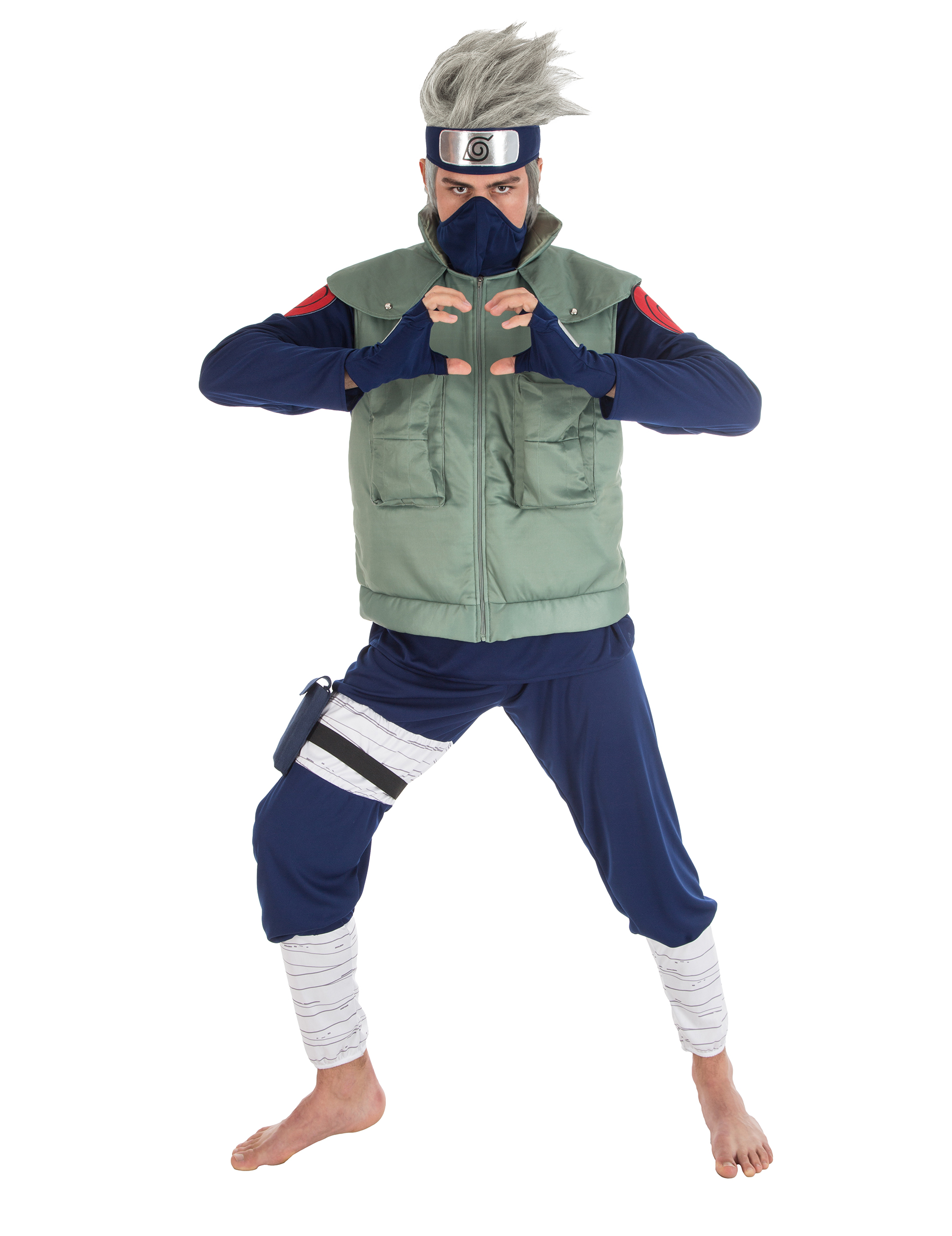 Kakashi-Kostüm Naruto-Lizenzkostüm für Herren grün-blau