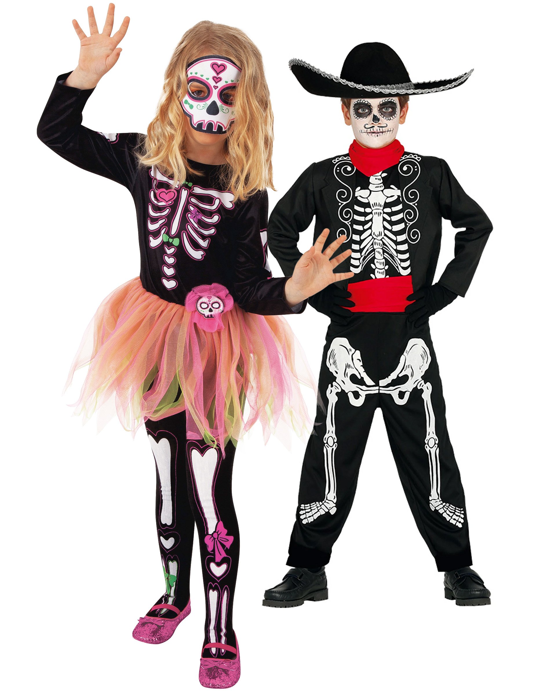 Kinder Paarkostüm Tag der Toten