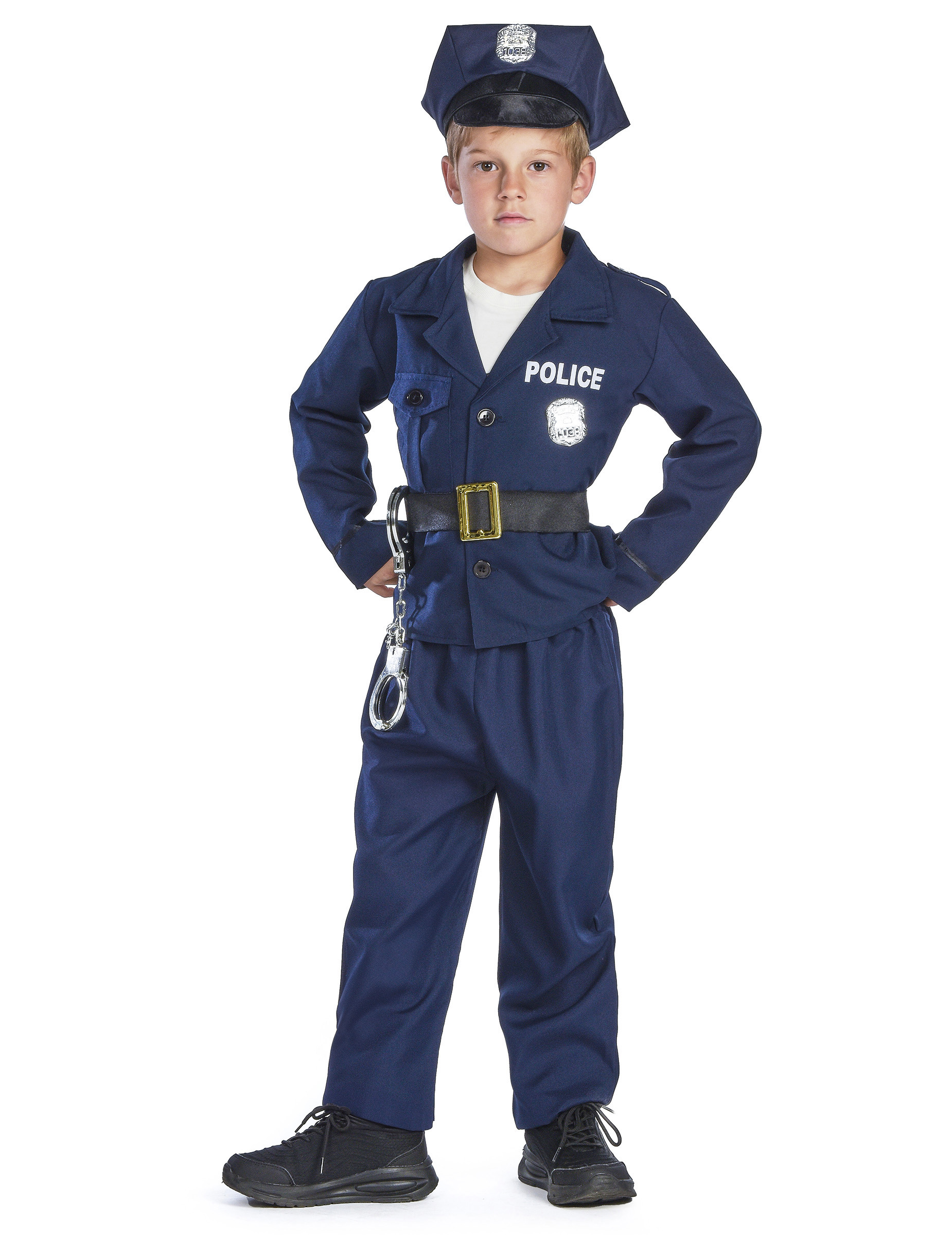 Kleiner Polizist Kinderkostüm Officer blau-schwarz-silber