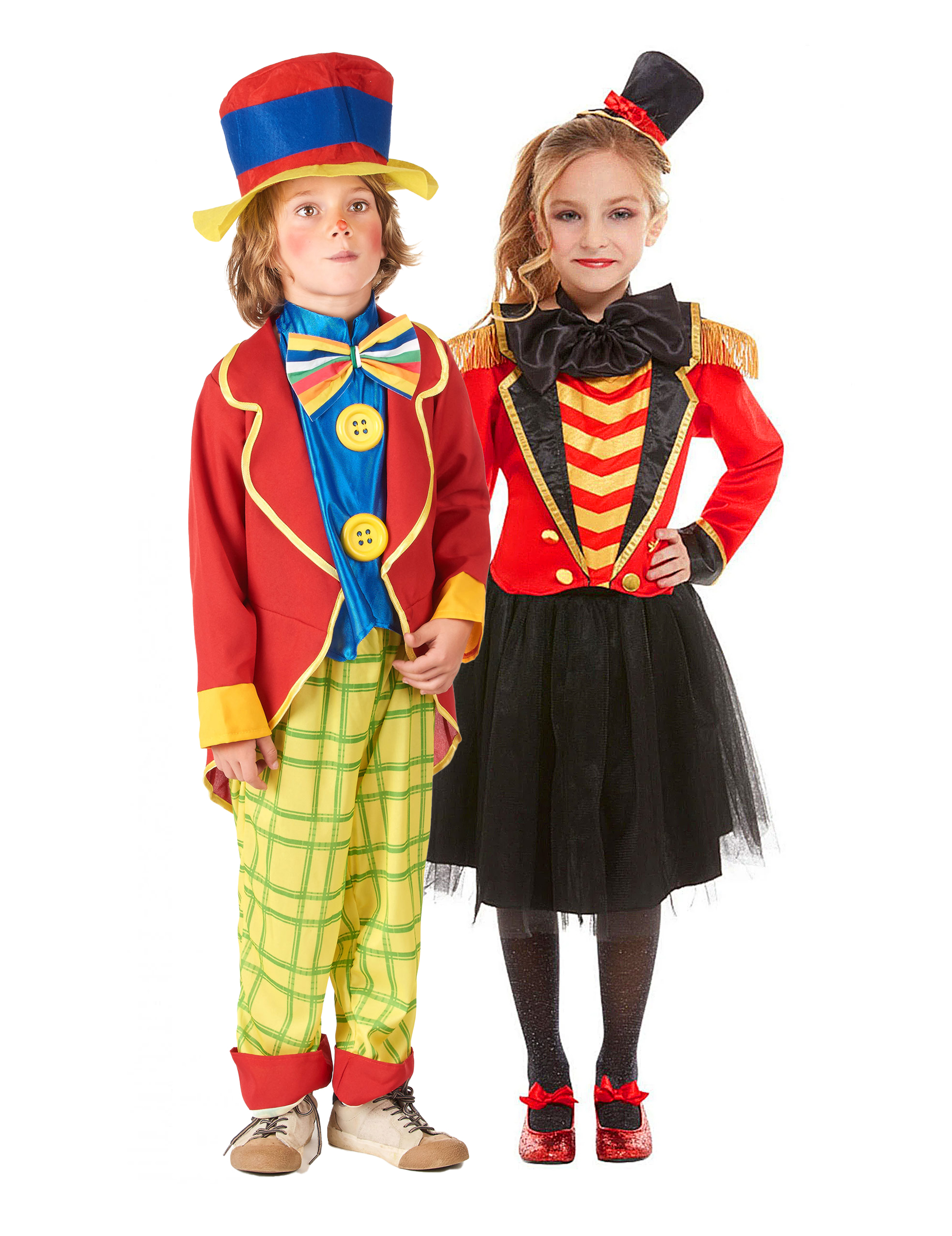 Kostüm Zirkusdirektorin und Clown Paarkostüm Kinder