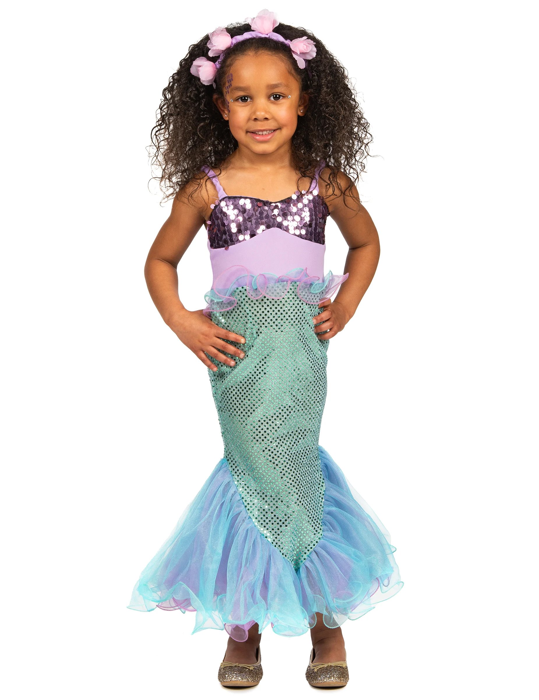 Meerjungfrau-Kostüm für Kinder blau-lila