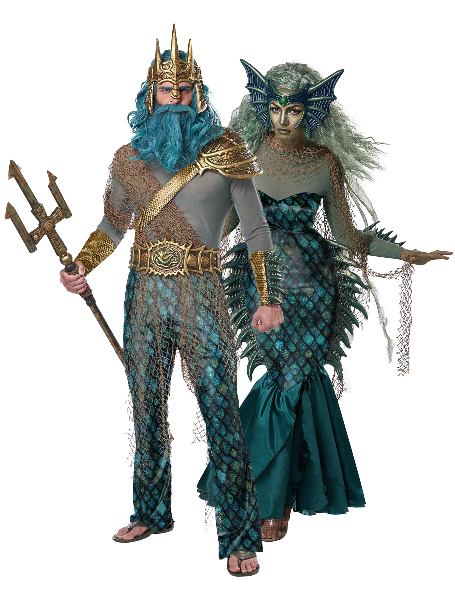 Paarkostüm Meeresgott und Meerjungfrau