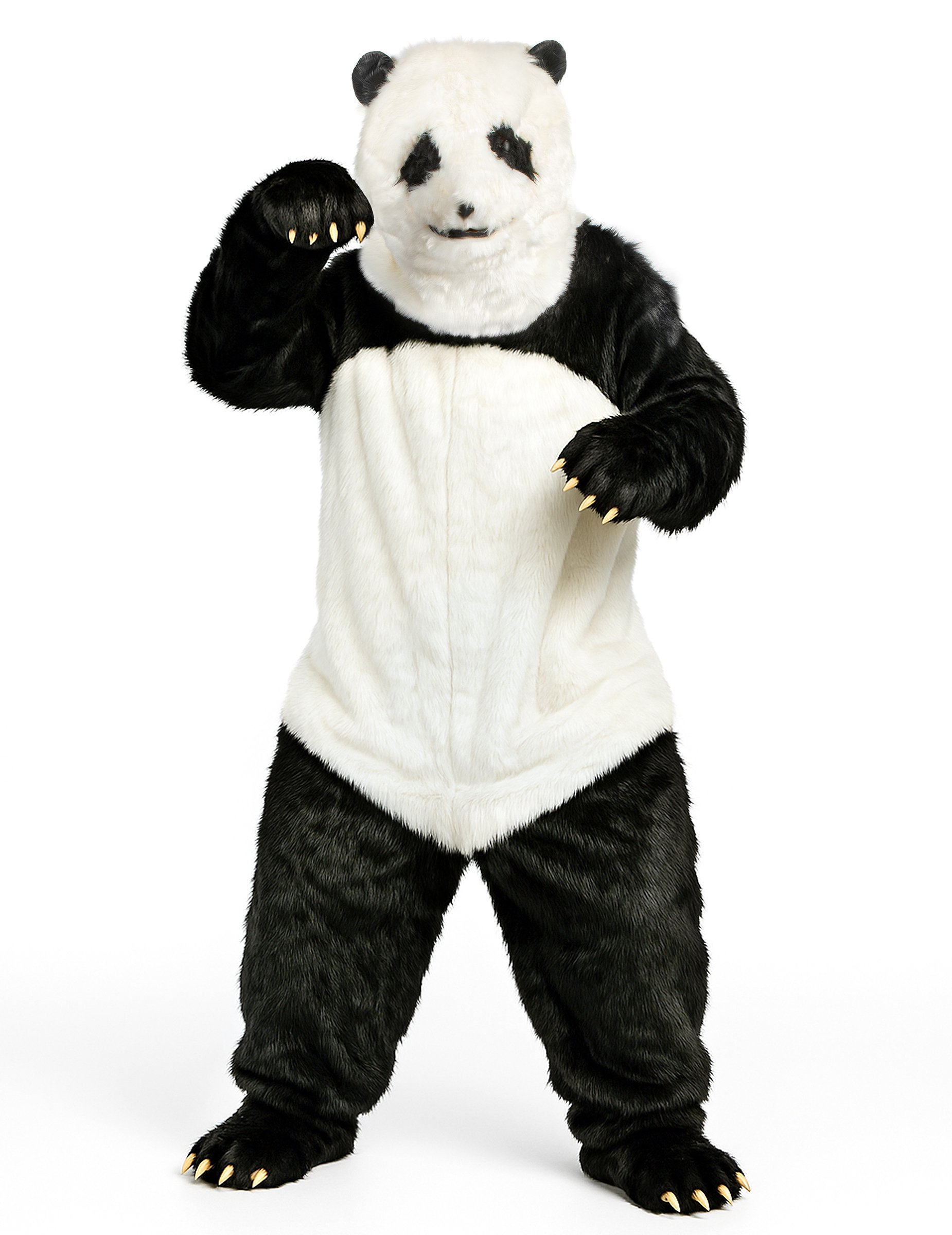 Panda Kostüm Overall schwarz-weiss