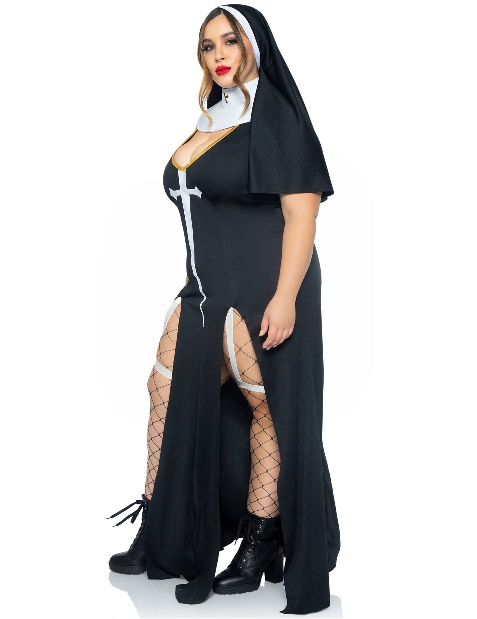 Sexy Plus Size Nonnenkostüm für Damen