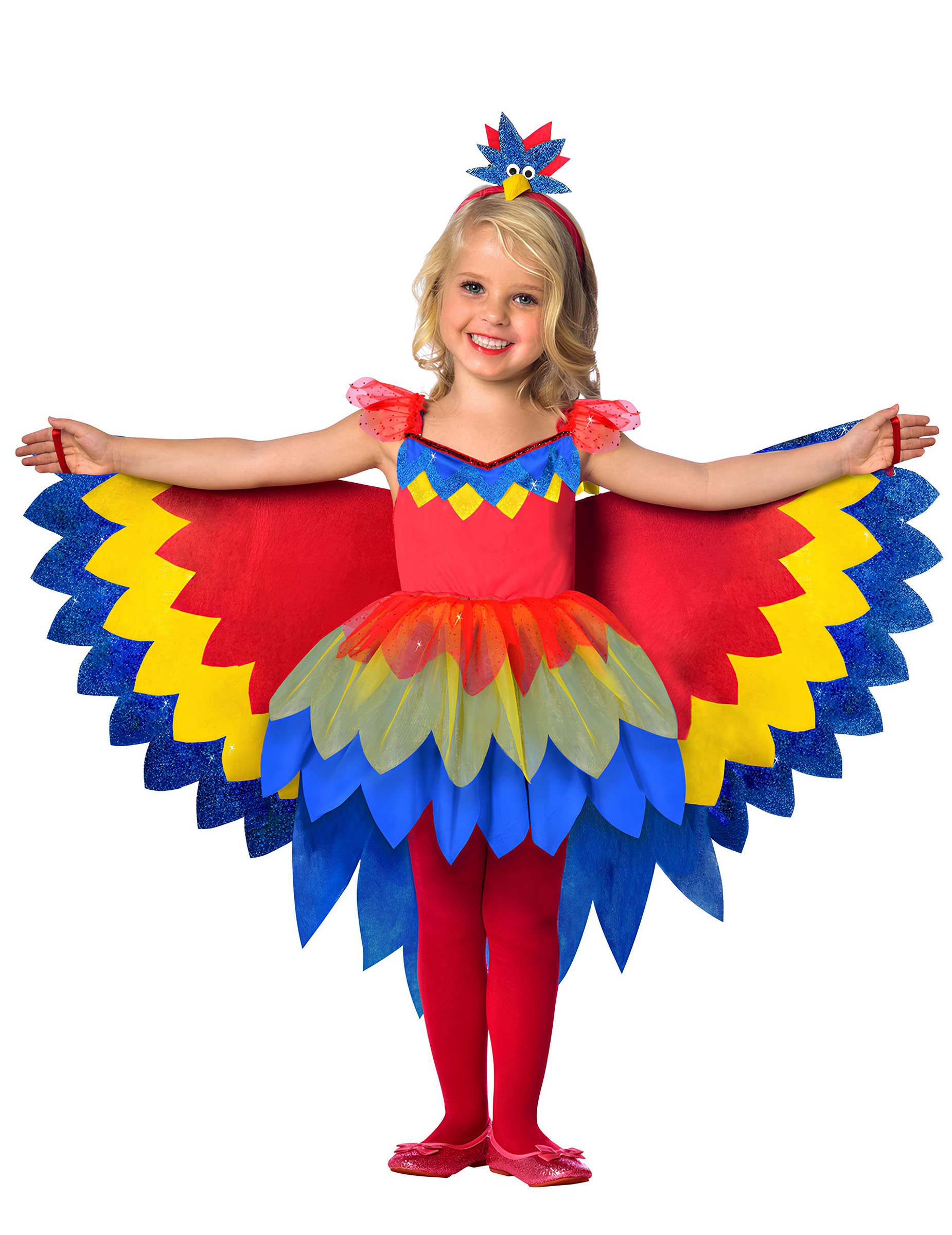 Buntes Papageienkostüm für Mädchen