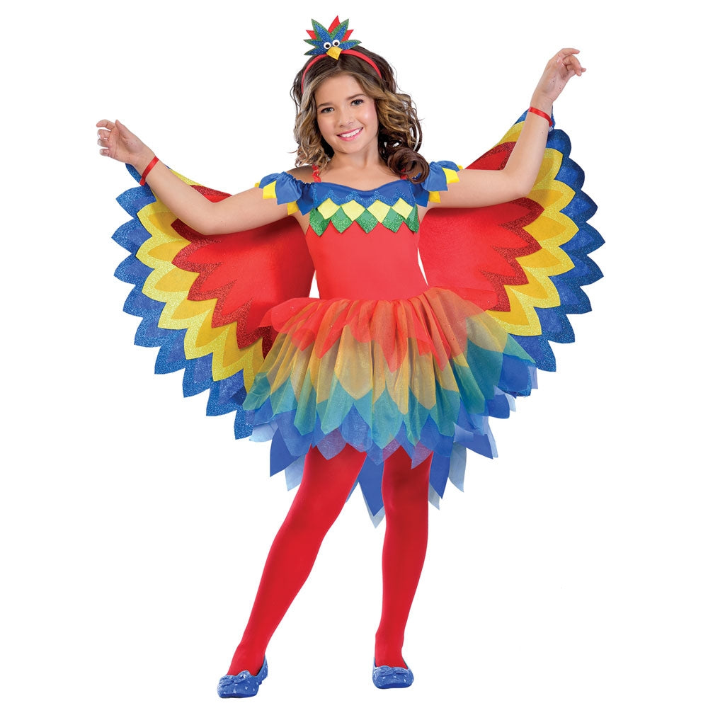 Farbenfrohes Papageien Kostüm für Mädchen - Kinder 3-4 Jahre bunt | Karneval & Fasching | Kostüme.com