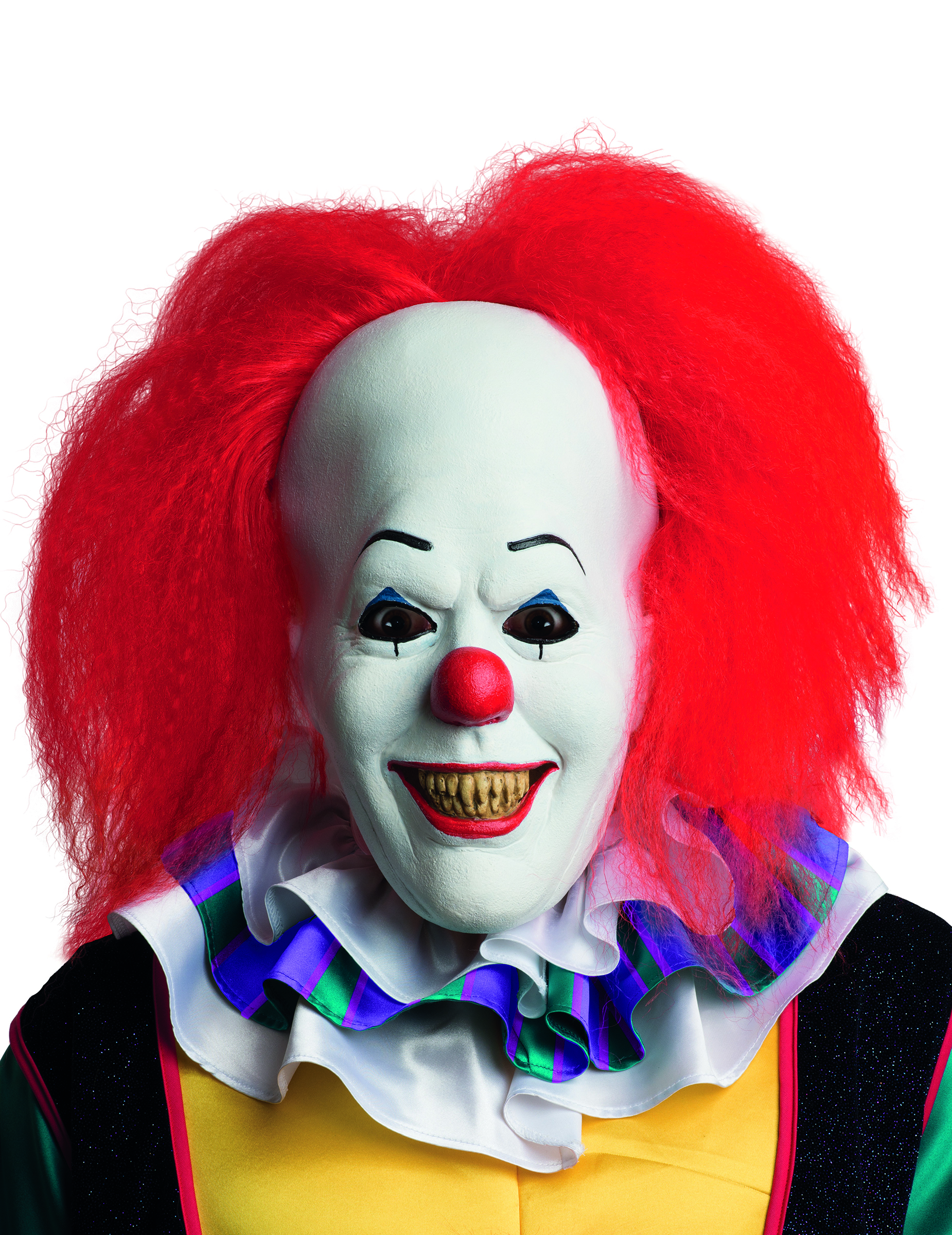Horrorclown-Maske Es-Maske Stephen King Lizenzartikel weiss-rot