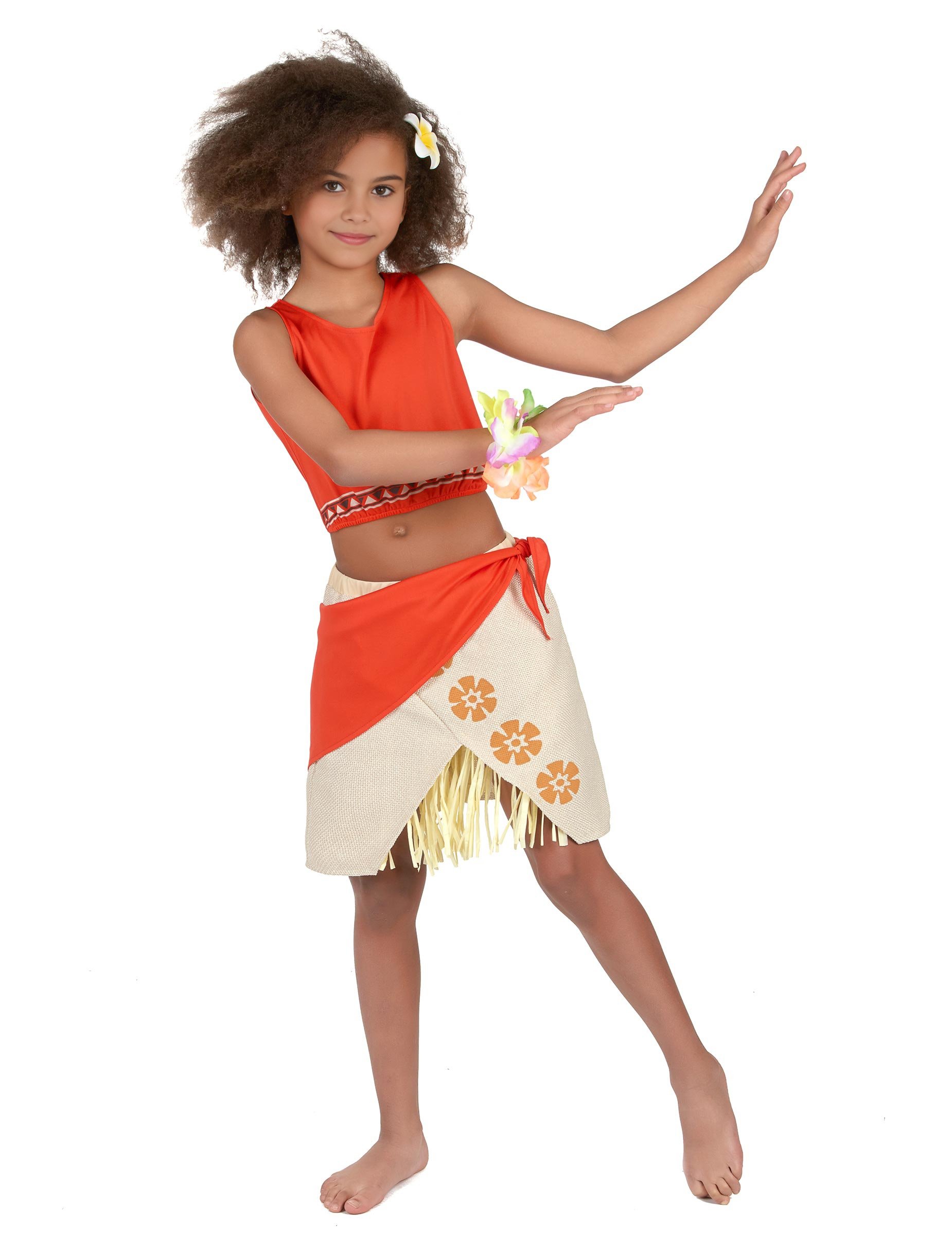 Hula-Kostüm für Mädchen orange