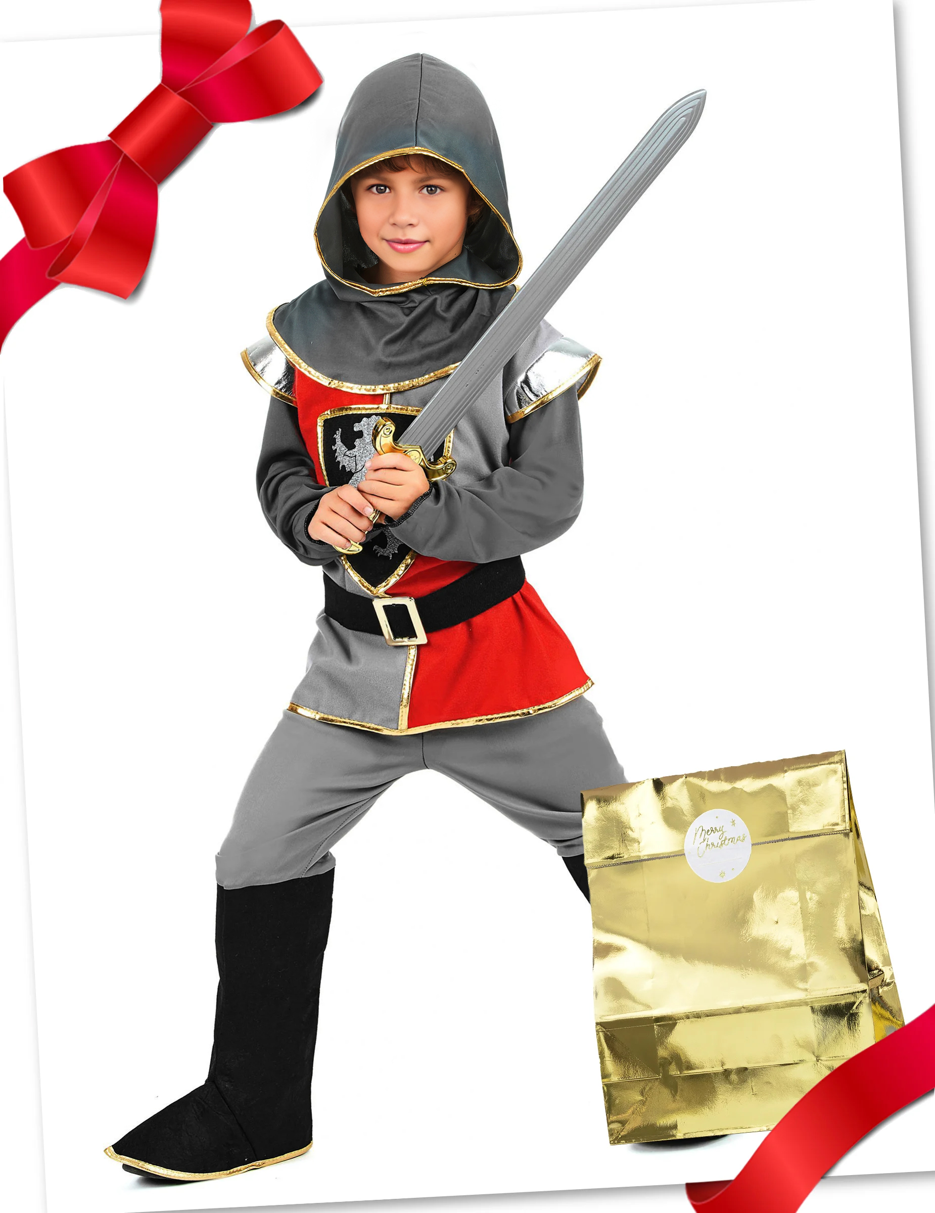 Mutiger Ritter Geschenkbox für Kinder 3-teilig bunt