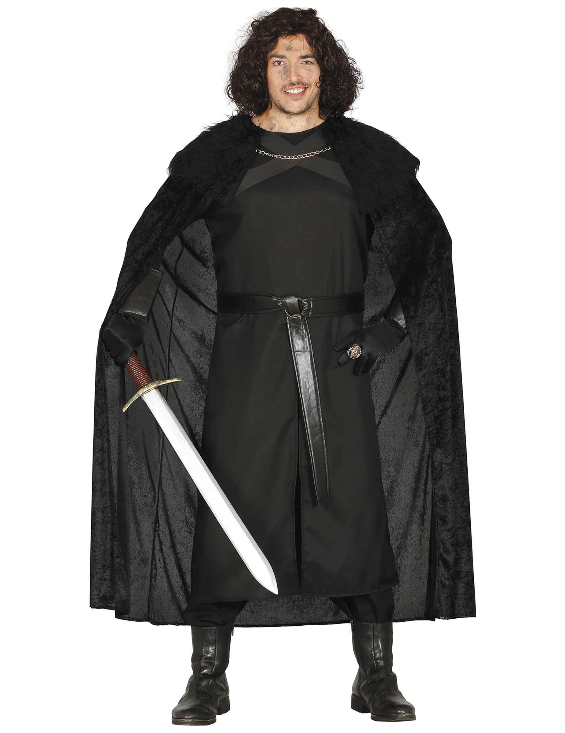 Ritter der Nacht Mittelalter-Herrenkostüm schwarz