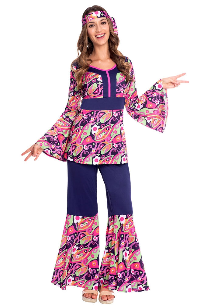 70er Jahre Hippie Kostüm Layla Damenkostüm - M/L bunt | Karneval & Fasching | Kostüme.com