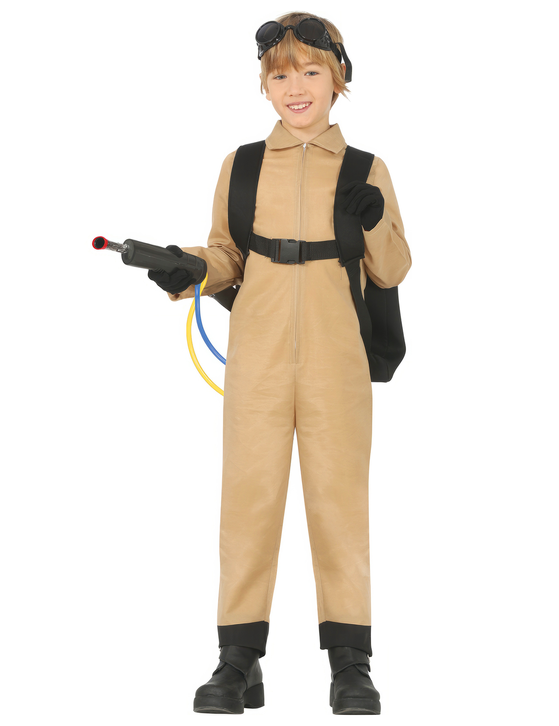 Geisterfänger-Kostüm für Kinder mit Rucksack Halloween-Kostüm braun-schwarz