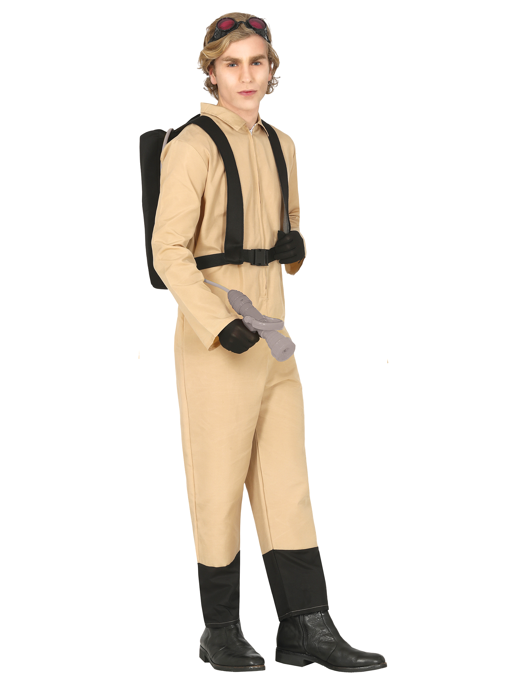 Geisterjäger-Kostüm für Herren Halloweenkostüm braun-schwarz