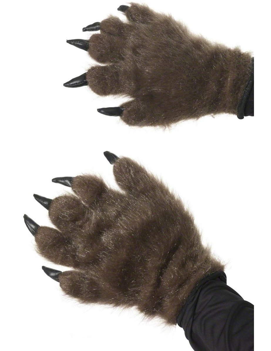Haarige Monster-Handschuhe braun