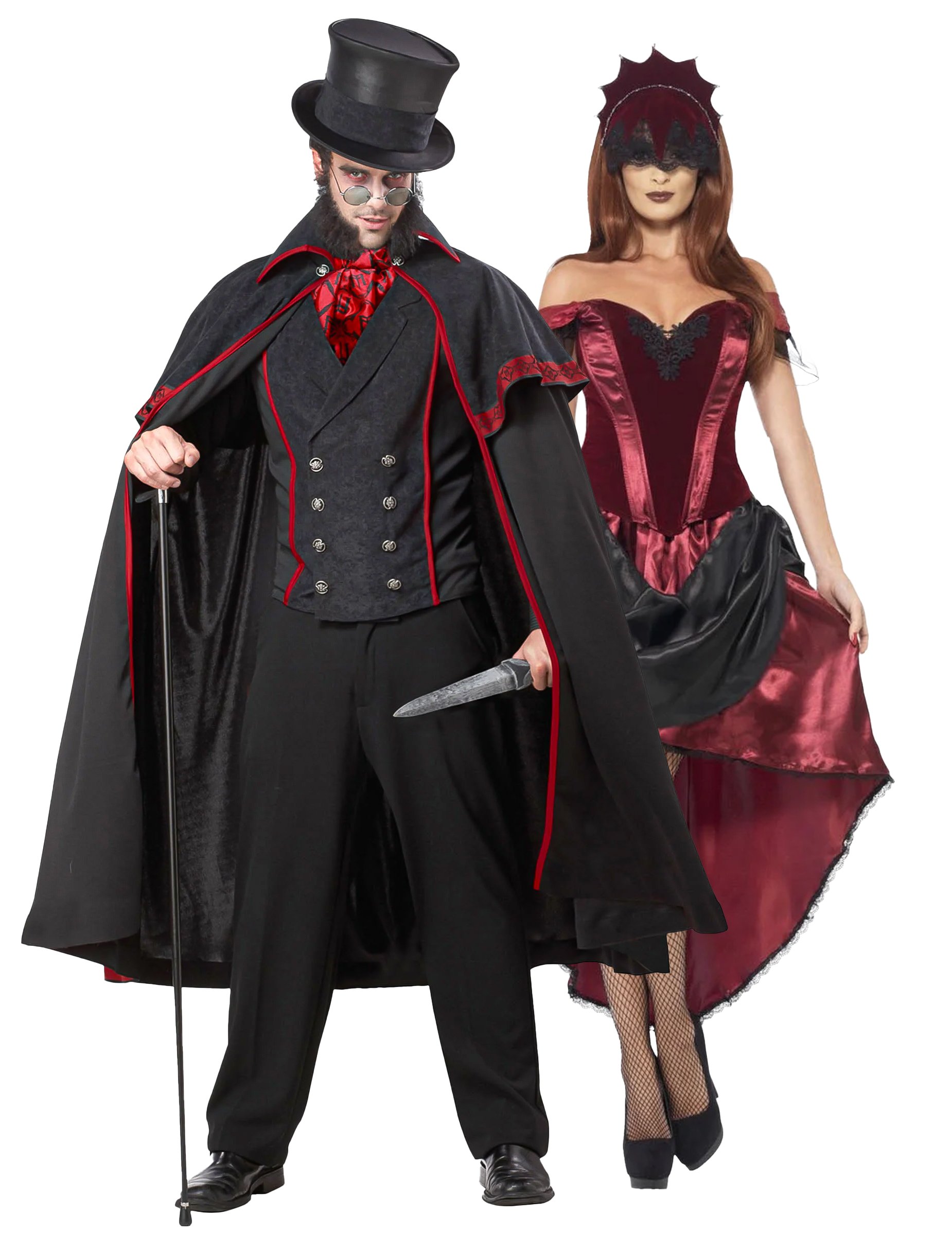 Jack the Ripper Herrenkostüm und Venezianische Frau Damenkostüm Paarkostüm