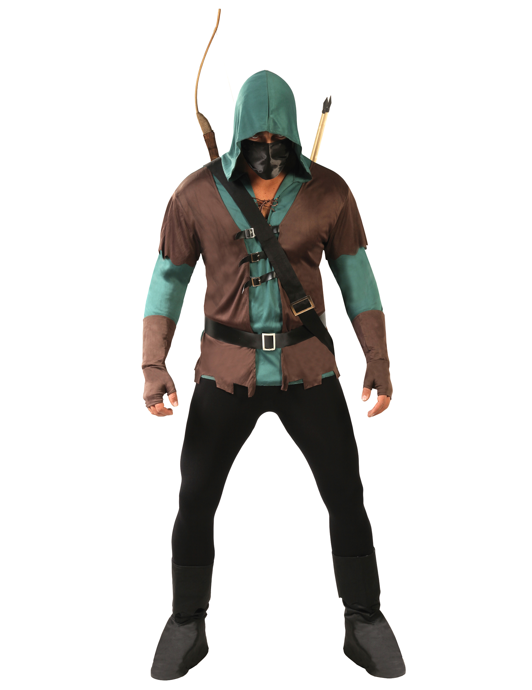 Mittelalter Bogenschütze Kostüm Jäger grün-braun