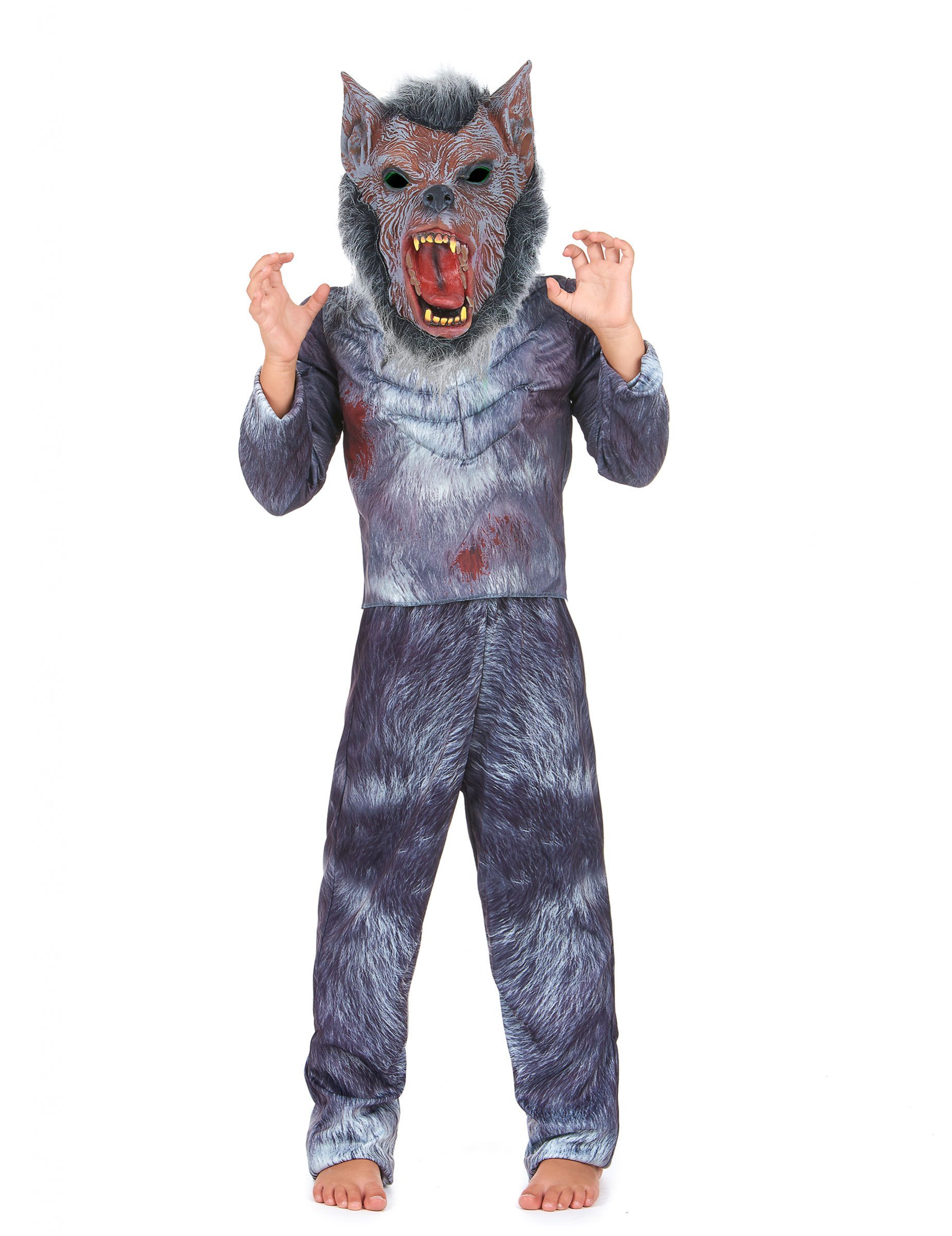 Werwolf Halloween Kinderkostüm grau-braun