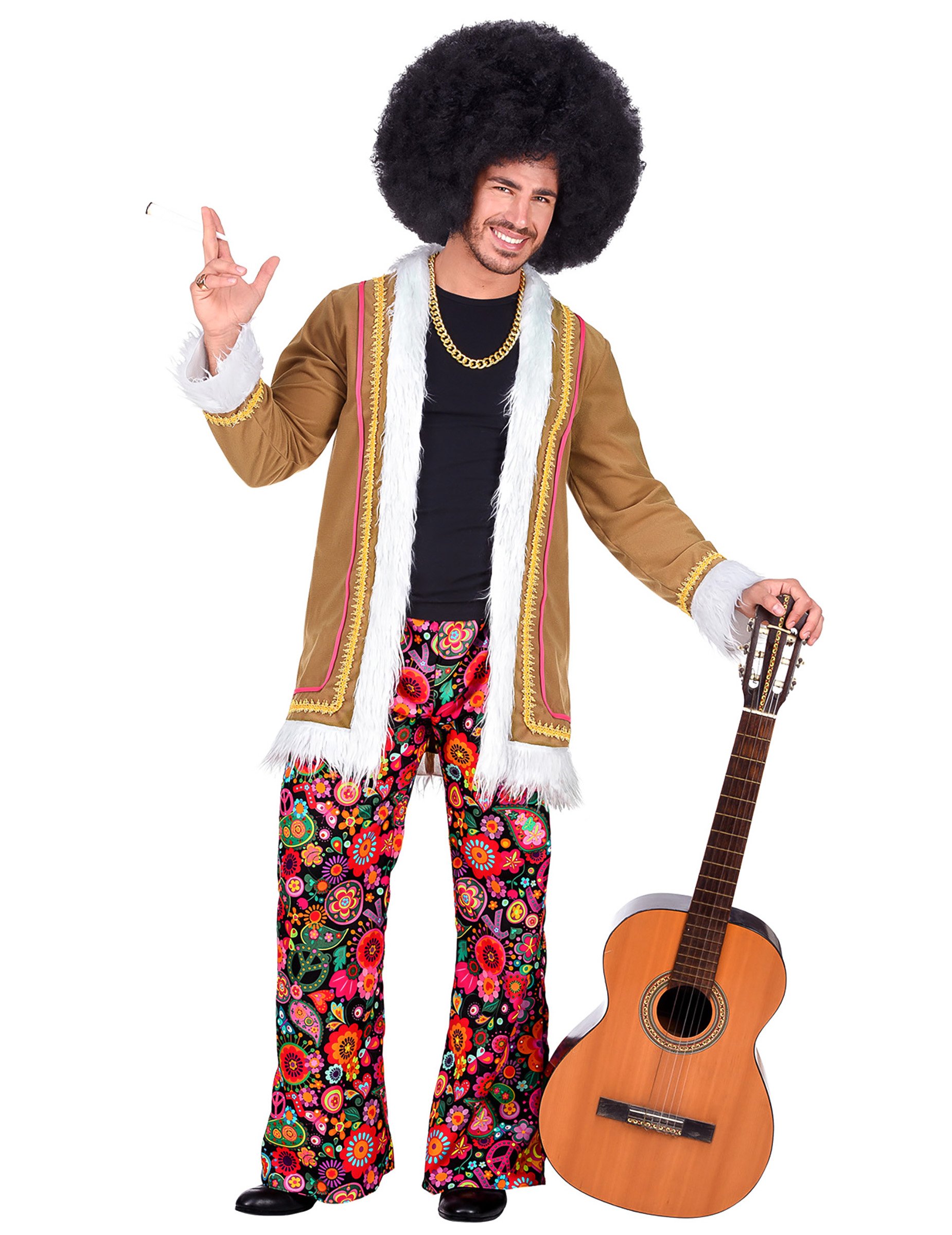 Woodstock Hippie-Kostüm für Herren Faschingskostüm bunt